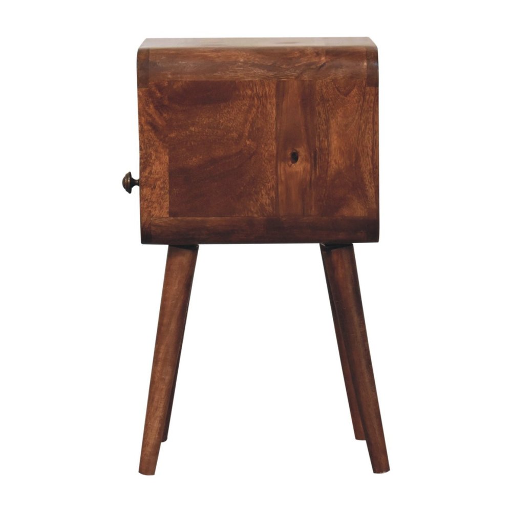 22" Brown Solid Wood Square One Drawer Nightstand HomeRoots