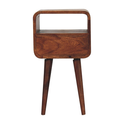 22" Brown Solid Wood Square One Drawer Nightstand