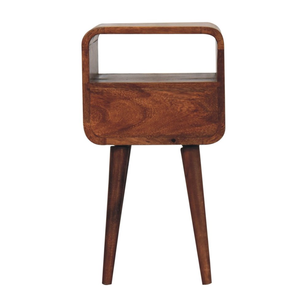 22" Brown Solid Wood Square One Drawer Nightstand HomeRoots