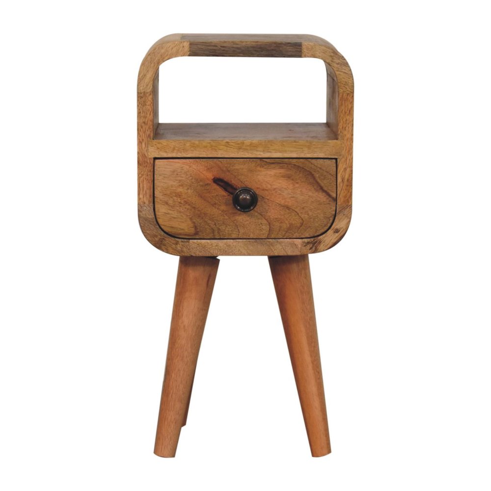 16" Oak Solid Wood Square One Drawer Nightstand HomeRoots