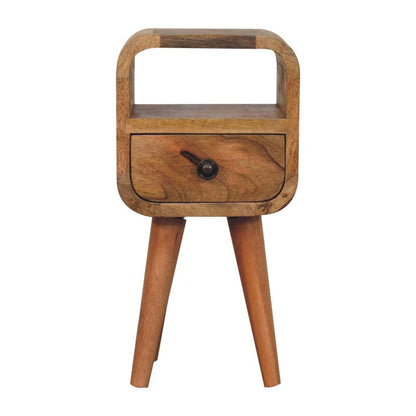 16" Oak Solid Wood Square One Drawer Nightstand HomeRoots