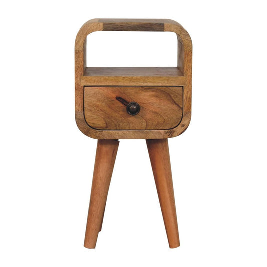 16" Oak Solid Wood Square One Drawer Nightstand HomeRoots
