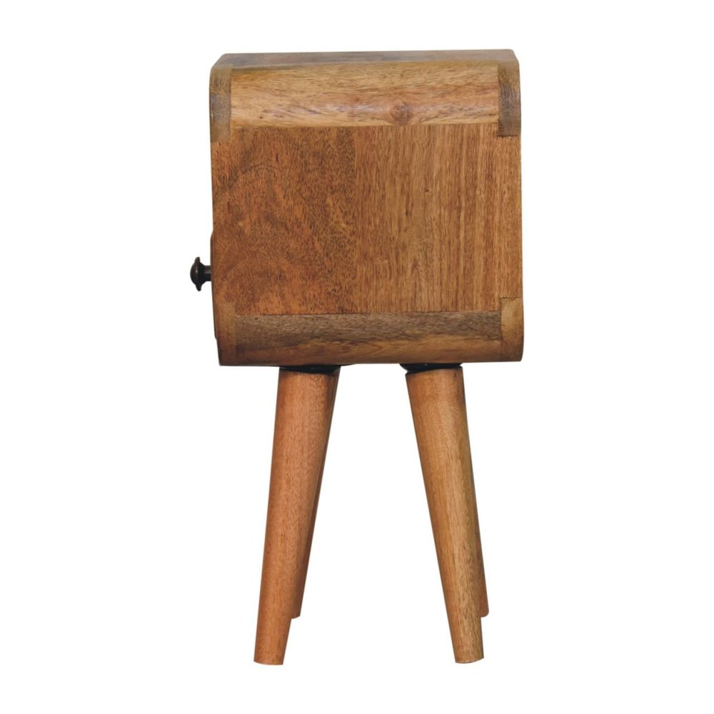 16" Oak Solid Wood Square One Drawer Nightstand HomeRoots