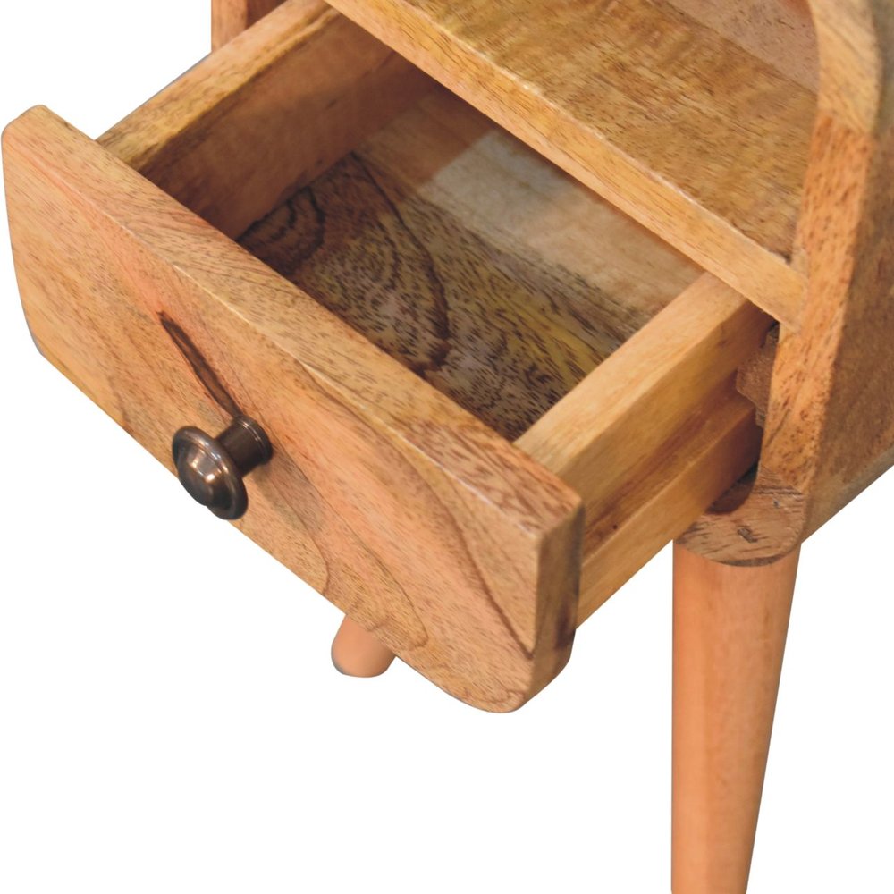 16" Oak Solid Wood Square One Drawer Nightstand HomeRoots