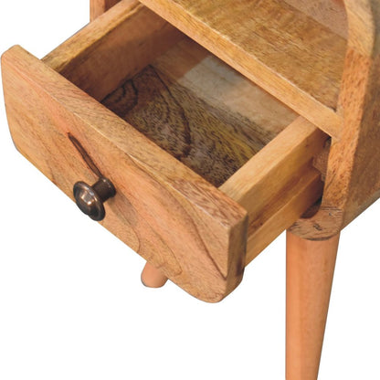 16" Oak Solid Wood Square One Drawer Nightstand HomeRoots