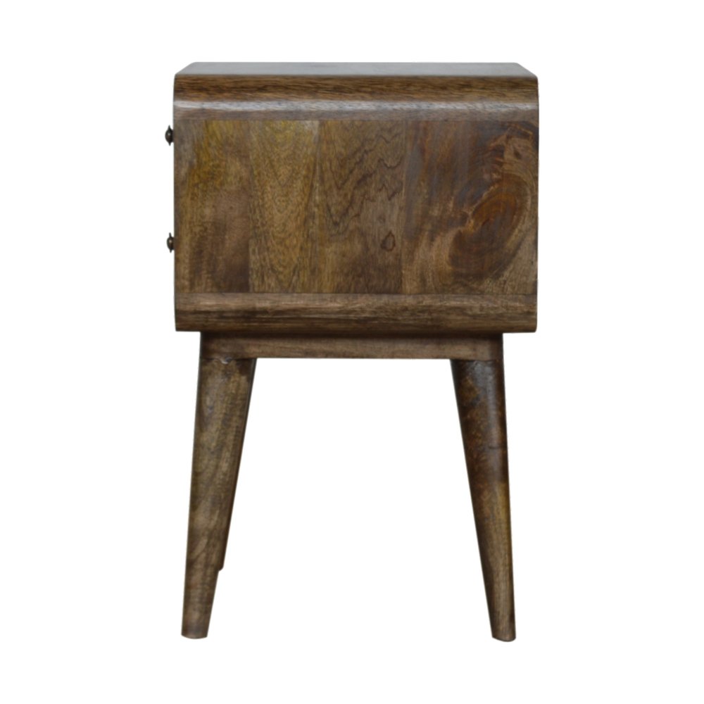 22" Natural Solid Wood Distressed Two Drawer Nightstand HomeRoots