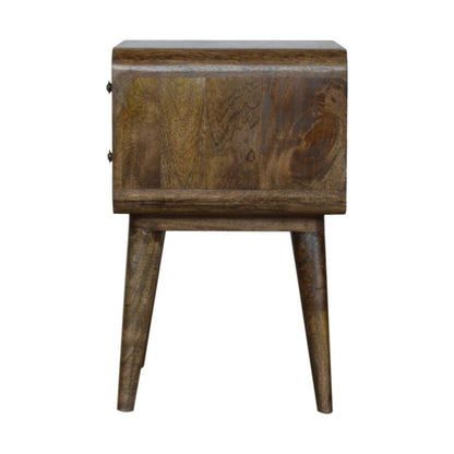 22" Natural Solid Wood Distressed Two Drawer Nightstand HomeRoots