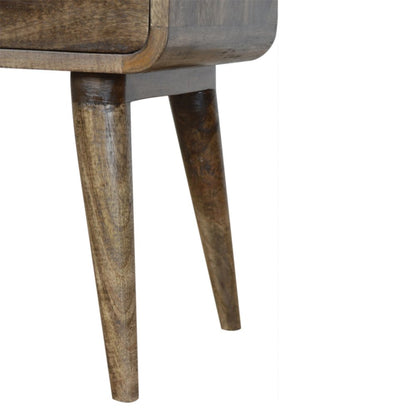 22" Natural Solid Wood Distressed Two Drawer Nightstand HomeRoots