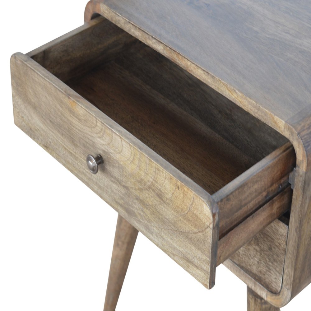 22" Natural Solid Wood Distressed Two Drawer Nightstand HomeRoots