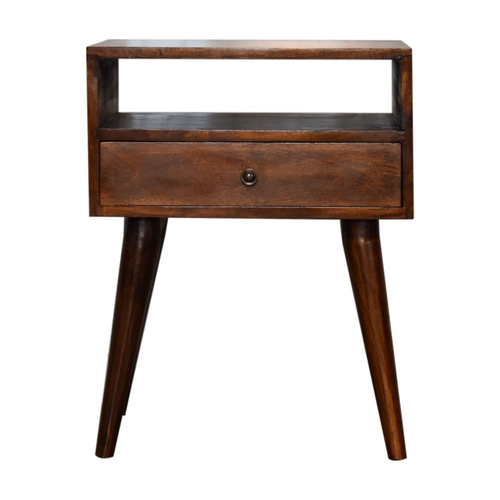 22" Chestnut Solid Wood One Drawer Nightstand HomeRoots