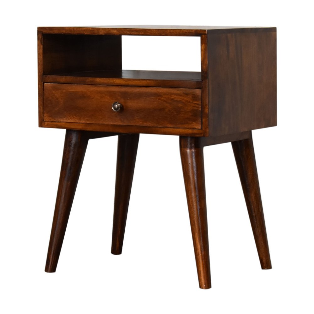 22" Chestnut Solid Wood One Drawer Nightstand HomeRoots