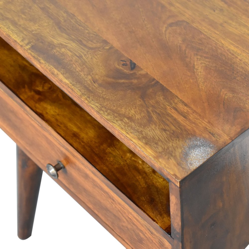 22" Chestnut Solid Wood One Drawer Nightstand HomeRoots