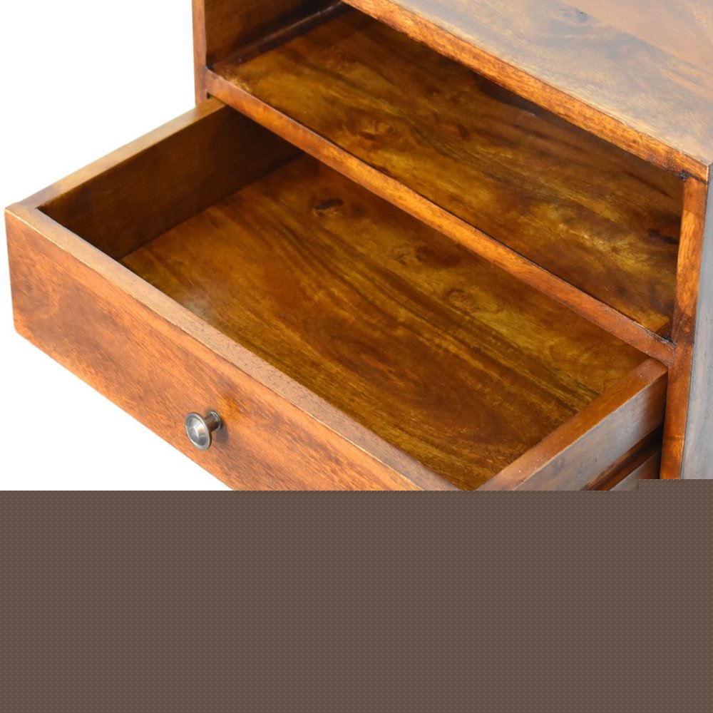 22" Chestnut Solid Wood One Drawer Nightstand HomeRoots