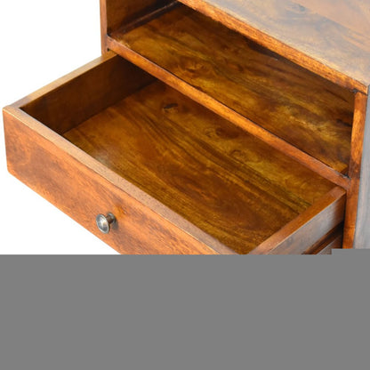 22" Chestnut Solid Wood One Drawer Nightstand HomeRoots