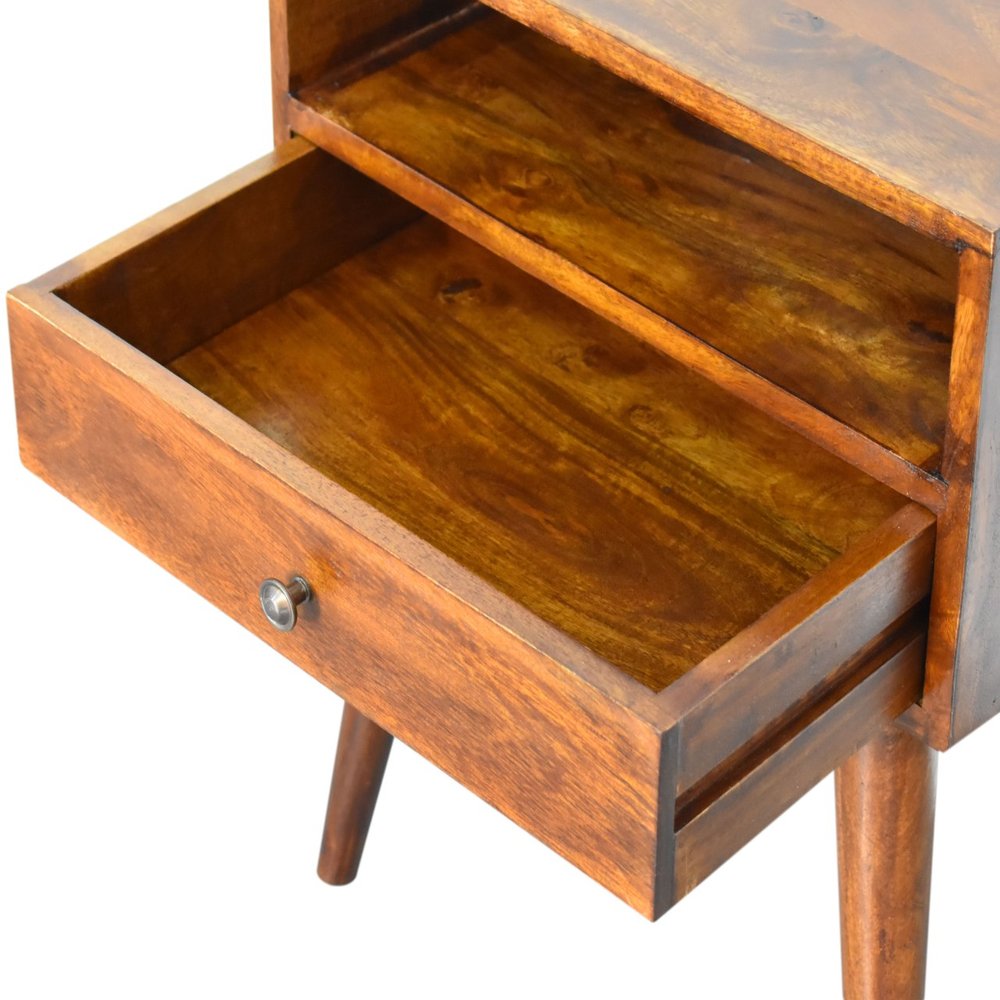 22" Chestnut Solid Wood One Drawer Nightstand HomeRoots