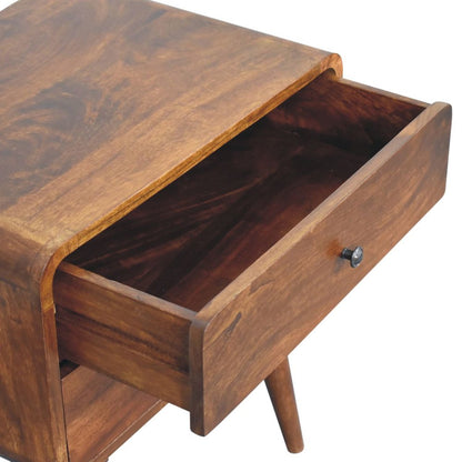 24" Chestnut Solid Wood Two Drawer Nightstand