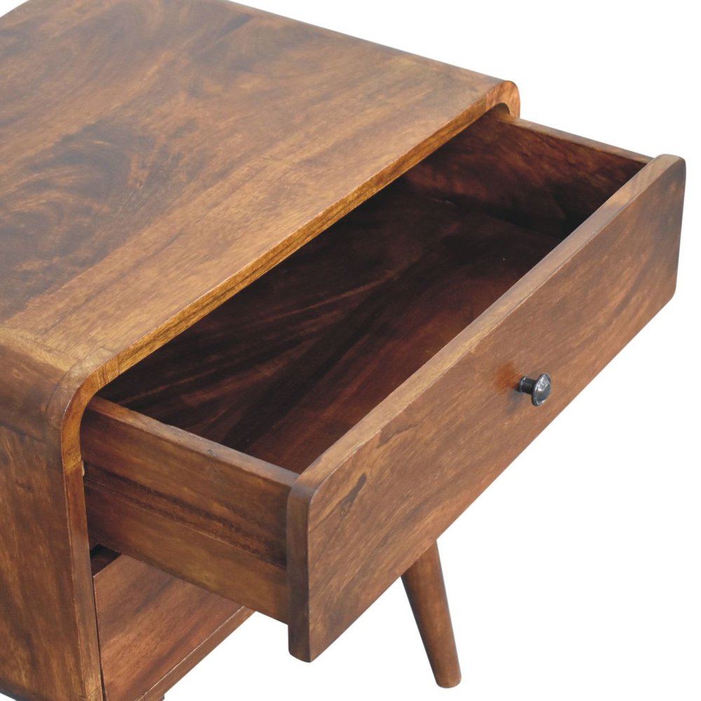 24" Chestnut Solid Wood Two Drawer Nightstand HomeRoots