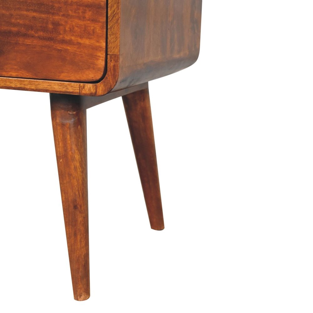 24" Chestnut Solid Wood Two Drawer Nightstand HomeRoots