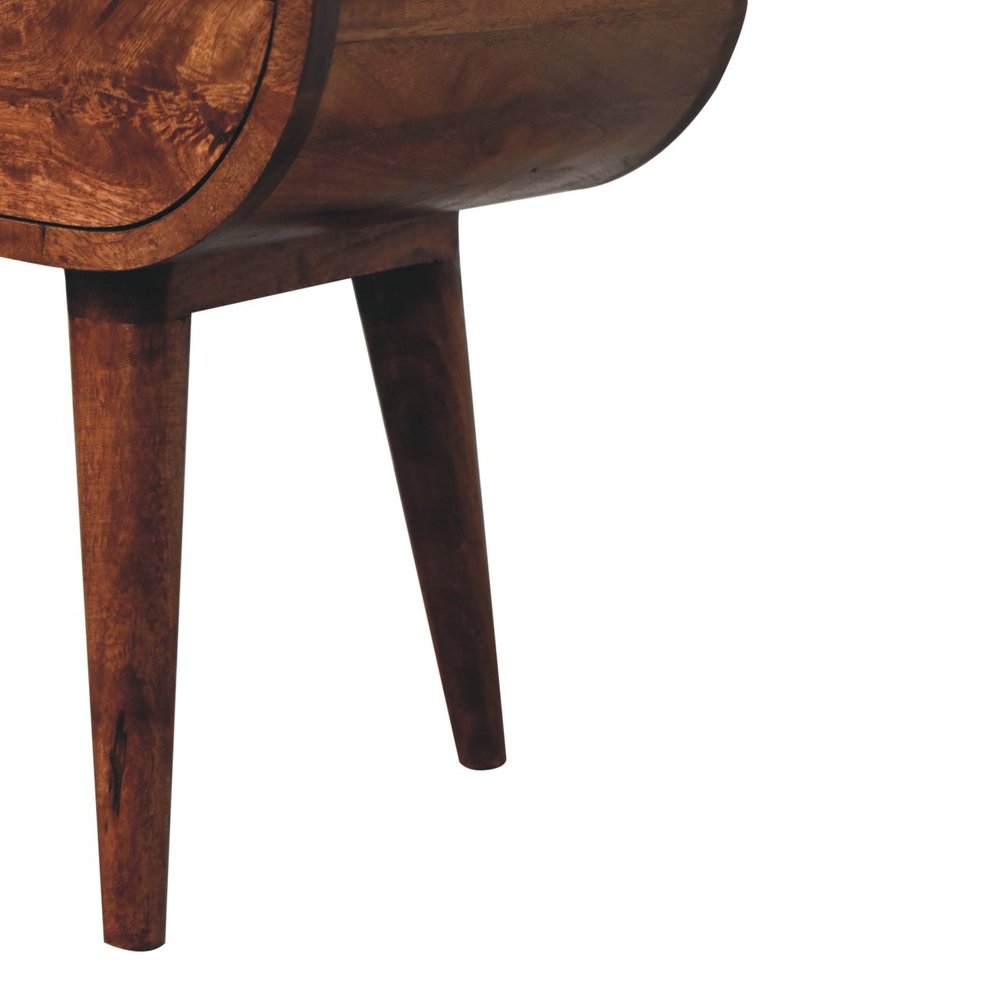 21" Brown Solid Wood Oval One Drawer Nightstand HomeRoots