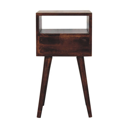 22" Walnut Solid Wood Square One Drawer Nightstand HomeRoots