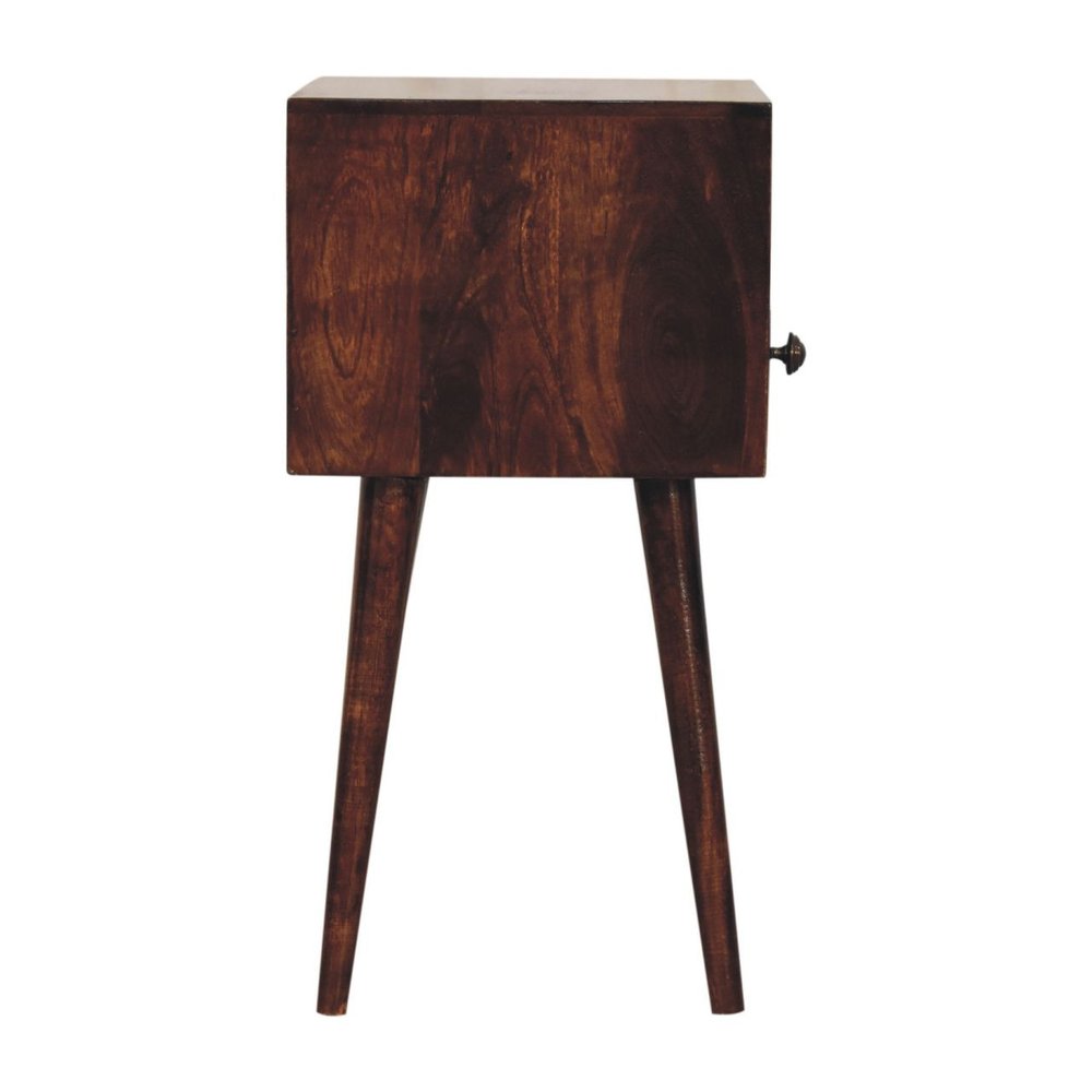 22" Walnut Solid Wood Square One Drawer Nightstand HomeRoots