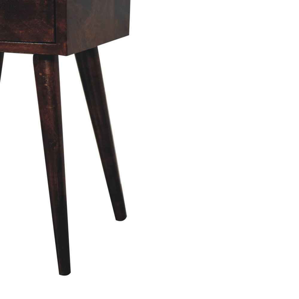 22" Walnut Solid Wood Square One Drawer Nightstand HomeRoots