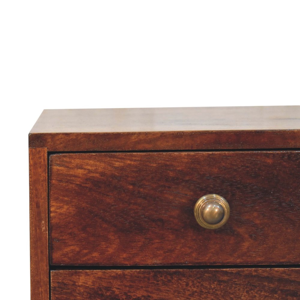 22" Walnut Solid Wood Square Two Drawer Nightstand HomeRoots