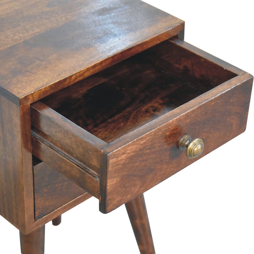 22" Walnut Solid Wood Square Two Drawer Nightstand HomeRoots