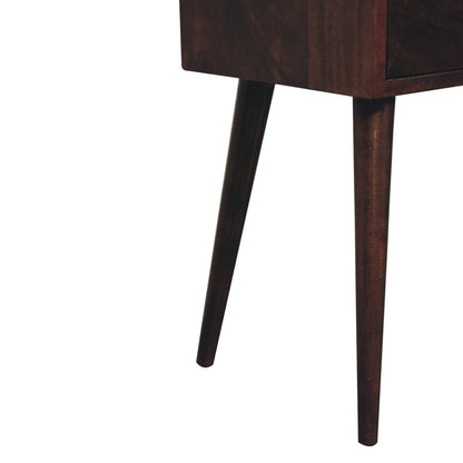 22" Walnut Solid Wood Square Two Drawer Nightstand HomeRoots