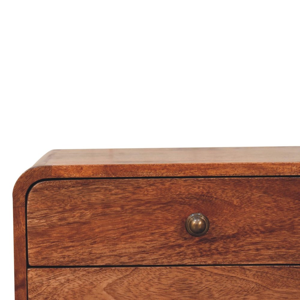 18" Brown Solid Wood Two Drawer Floating Nightstand HomeRoots