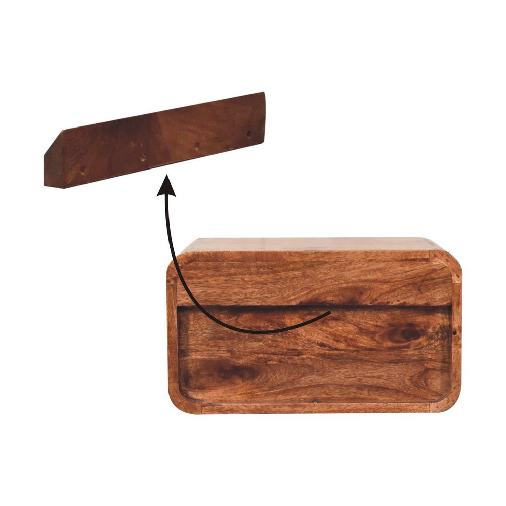 18" Brown Solid Wood Two Drawer Floating Nightstand HomeRoots