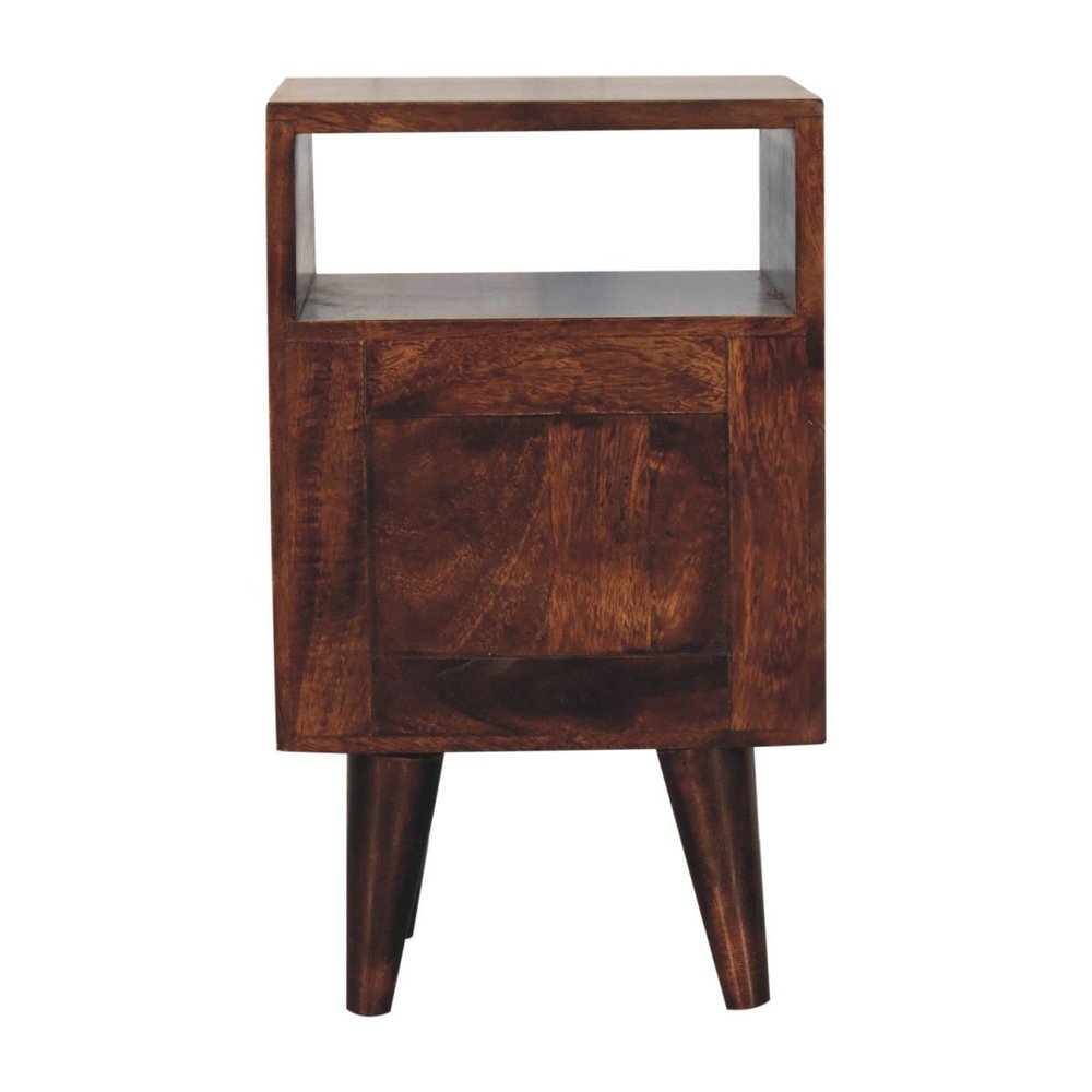 20" Walnut Solid Wood Square Two Drawer Nightstand — view 9
