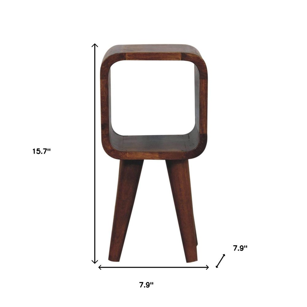 16" Chestnut Solid Wood Square Nightstand HomeRoots
