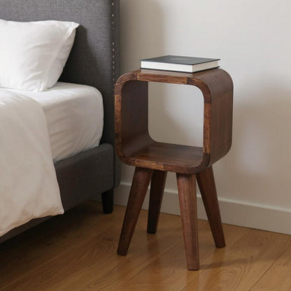 16" Chestnut Solid Wood Square Nightstand HomeRoots
