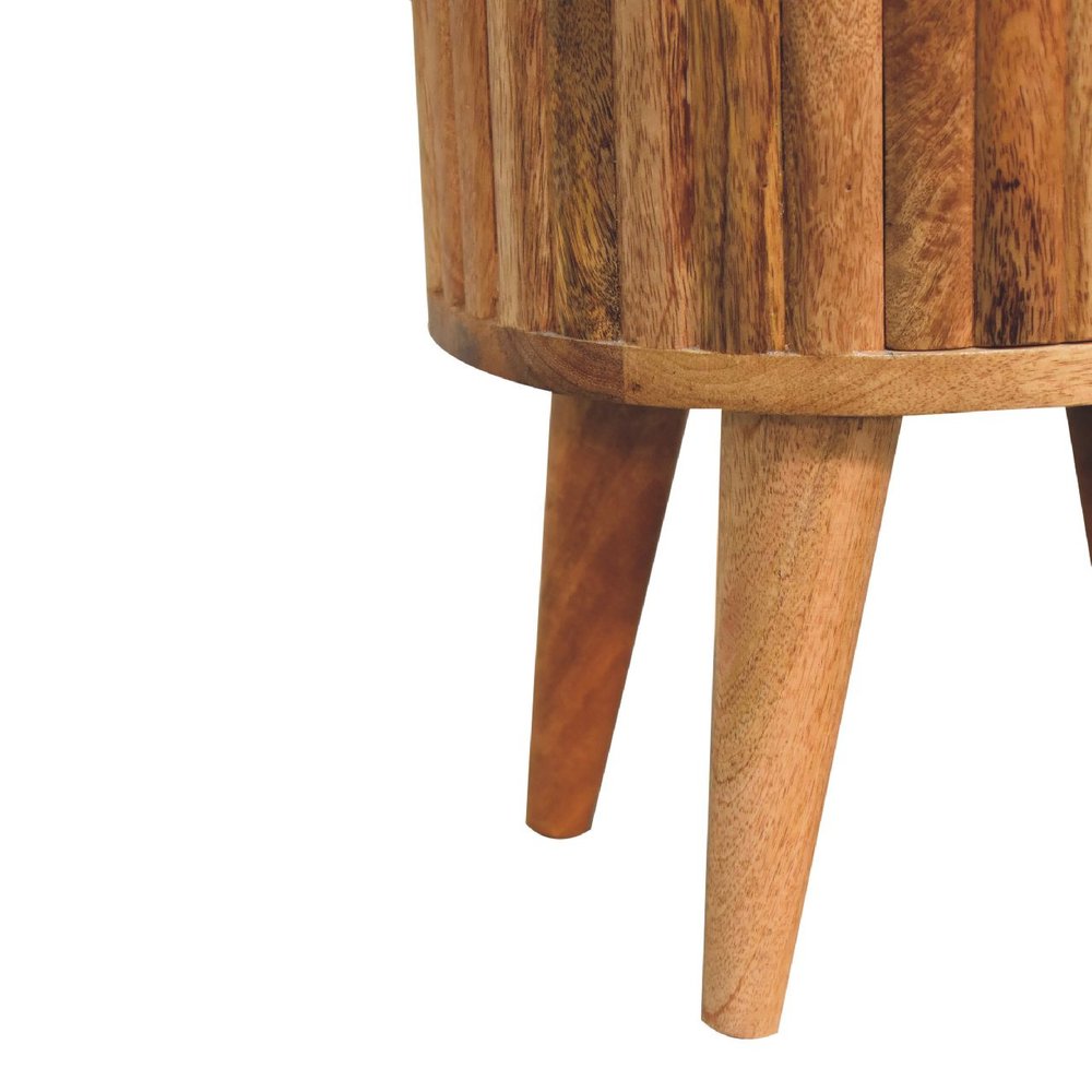 18" Natural Solid Wood Oval Two Drawer Nightstand HomeRoots