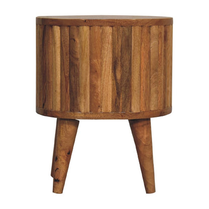 18" Natural Solid Wood Oval Two Drawer Nightstand HomeRoots