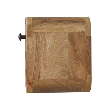 8" Oak Solid Wood Square One Drawer Nightstand HomeRoots