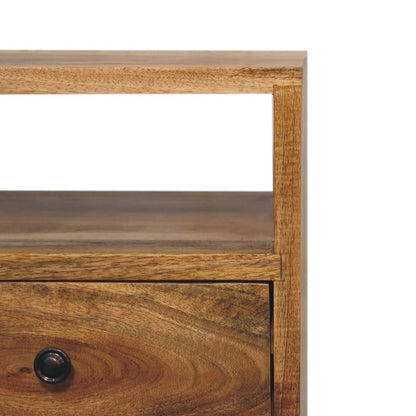 20" Oak Solid Wood Two Drawer Nightstand HomeRoots