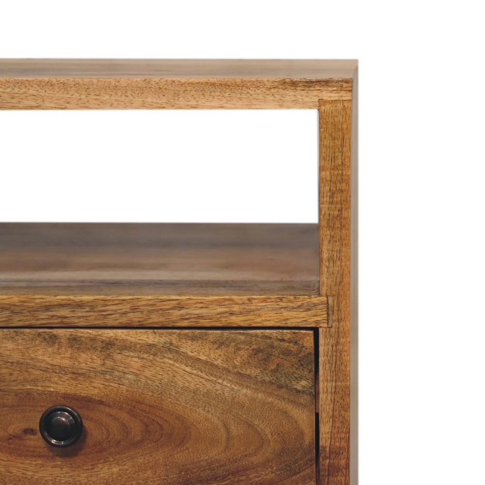 20" Oak Solid Wood Two Drawer Nightstand HomeRoots