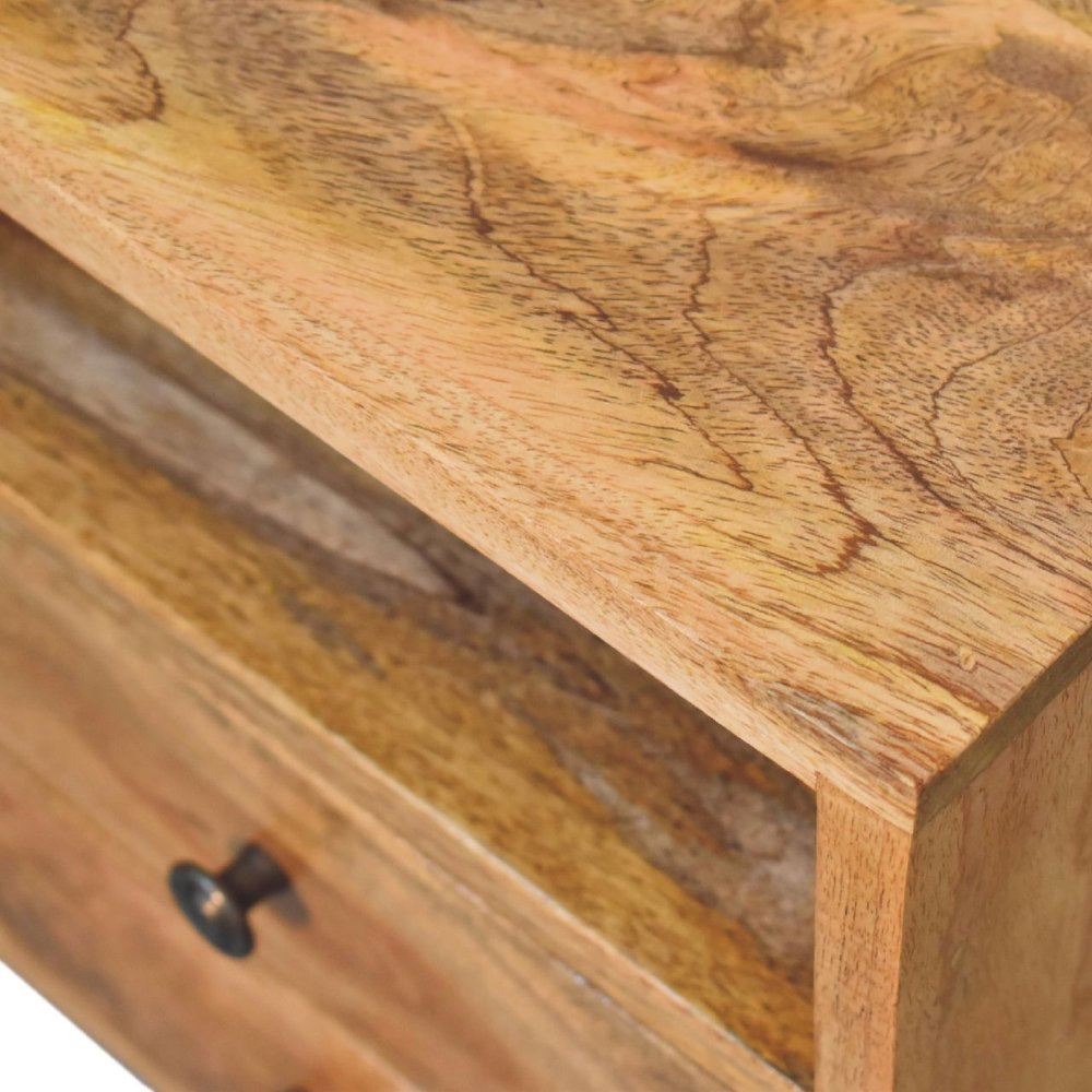20" Oak Solid Wood Two Drawer Nightstand HomeRoots