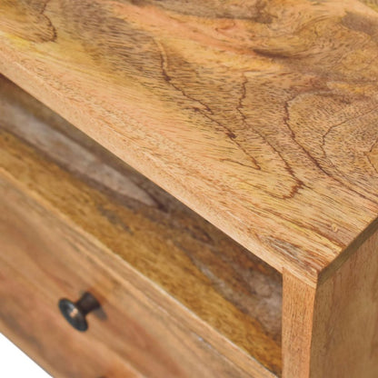 20" Oak Solid Wood Two Drawer Nightstand HomeRoots