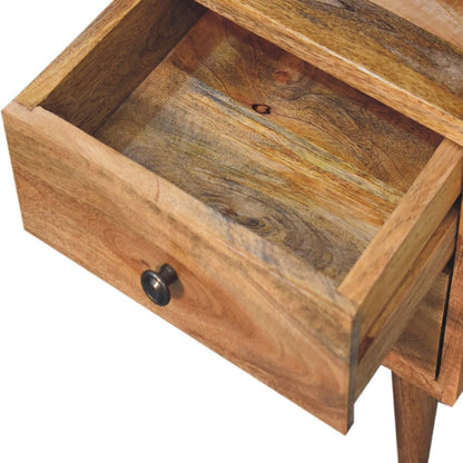 20" Oak Solid Wood Two Drawer Nightstand HomeRoots