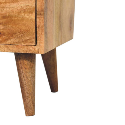 20" Oak Solid Wood Two Drawer Nightstand HomeRoots