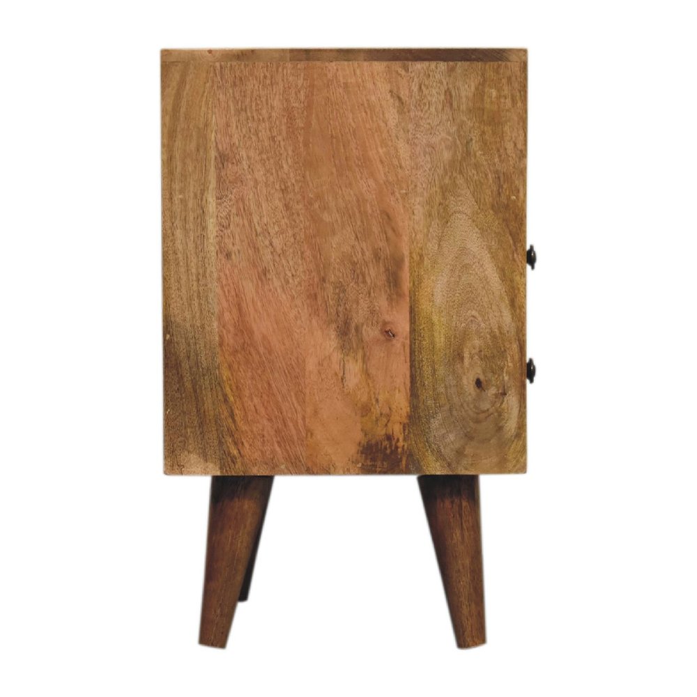 20" Oak Solid Wood Two Drawer Nightstand HomeRoots