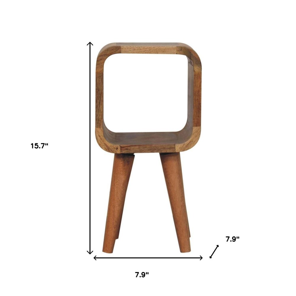 16" Oak Solid Wood Nightstand HomeRoots