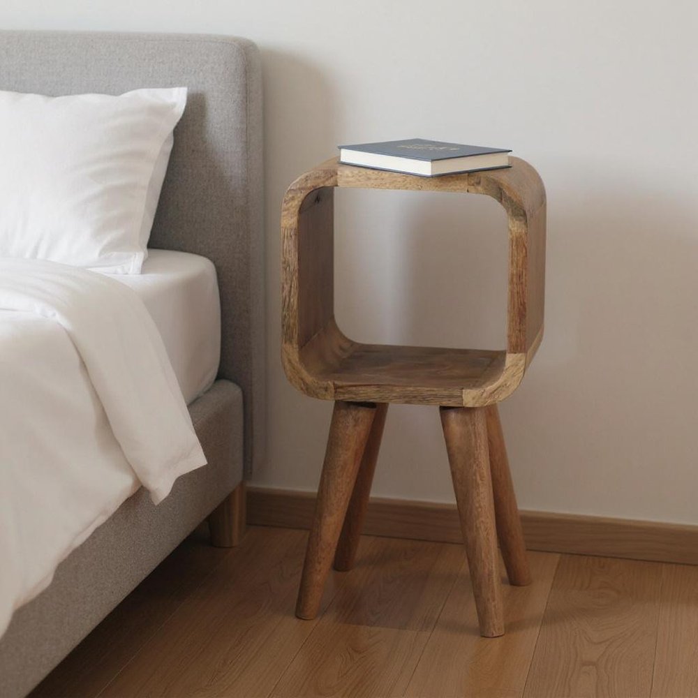 16" Oak Solid Wood Nightstand HomeRoots