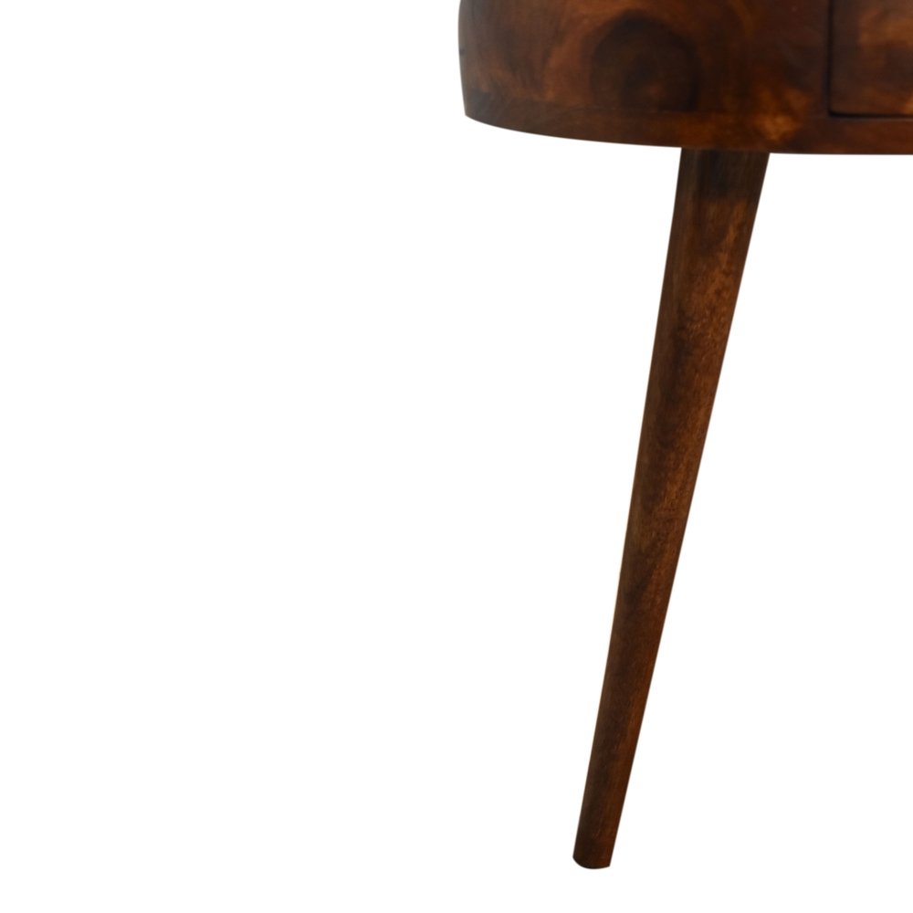 21" Brown Solid Wood Round One Drawer Nightstand HomeRoots