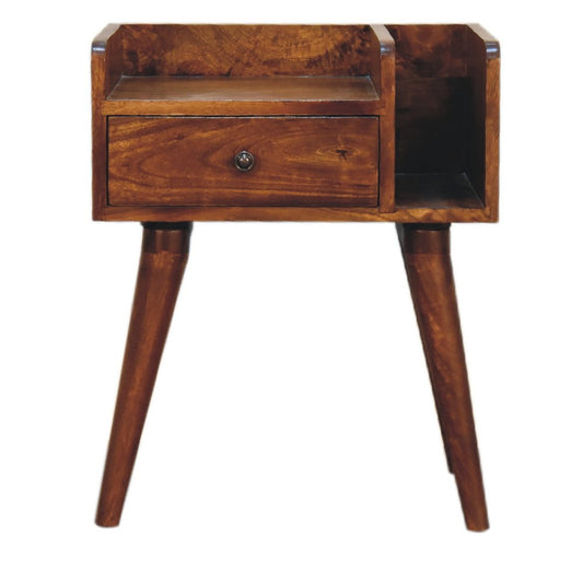 22" Chestnut Solid Wood One Drawer Nightstand HomeRoots