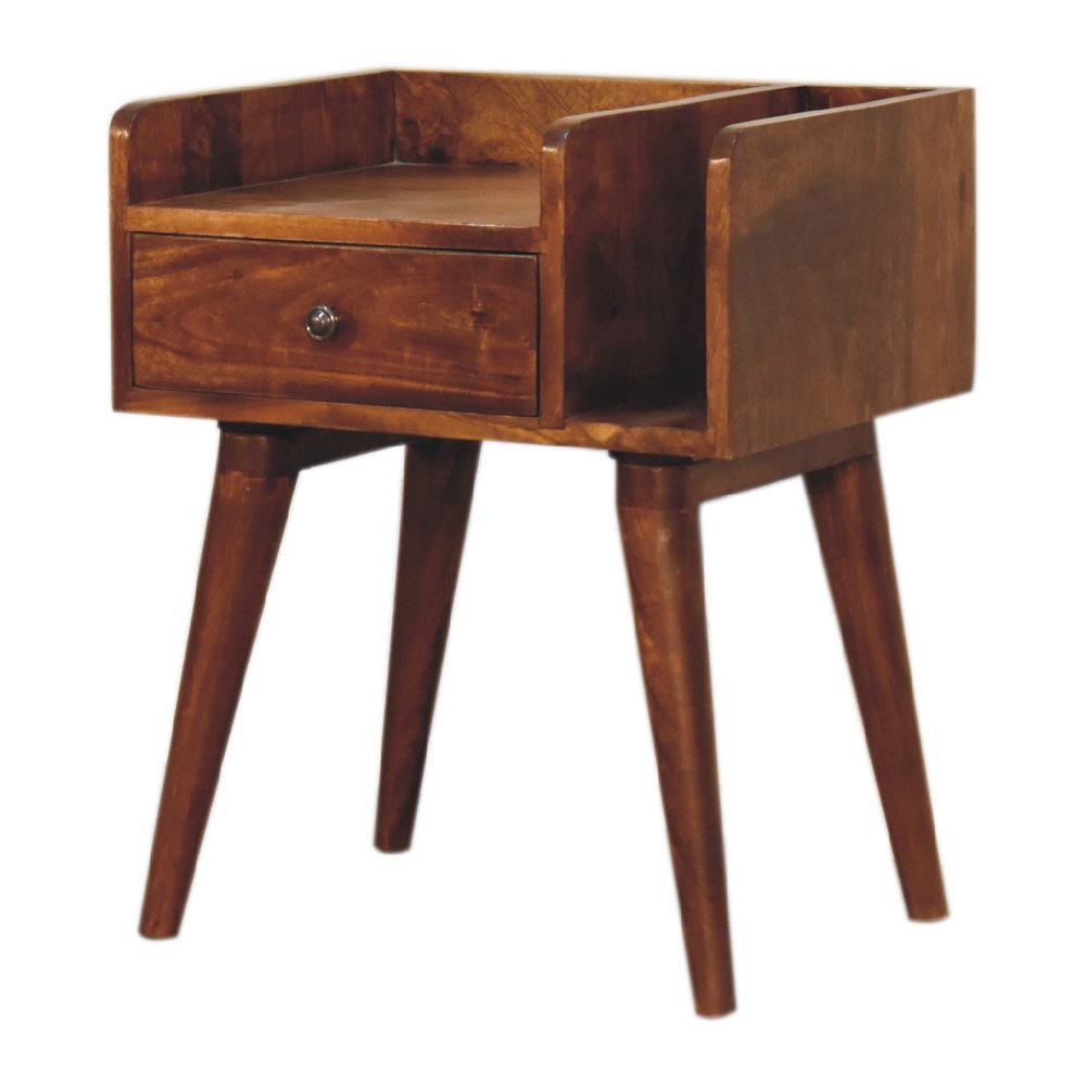 22" Chestnut Solid Wood One Drawer Nightstand HomeRoots