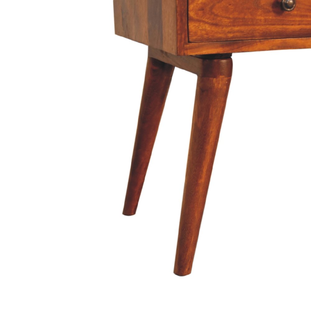 22" Chestnut Solid Wood One Drawer Nightstand HomeRoots